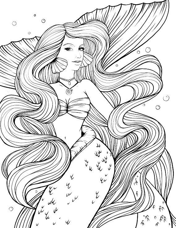 Cute Mermaid Coloring Pages Printables 146