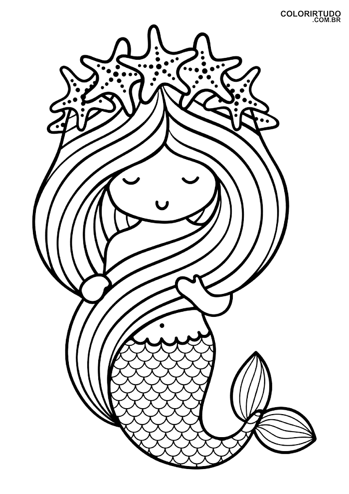 Cute Mermaid Coloring Pages Printables 148