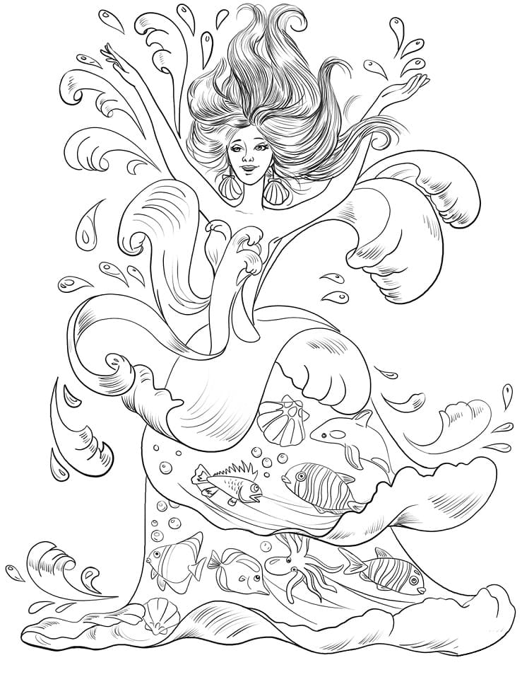 Cute Mermaid Coloring Pages Printables 15