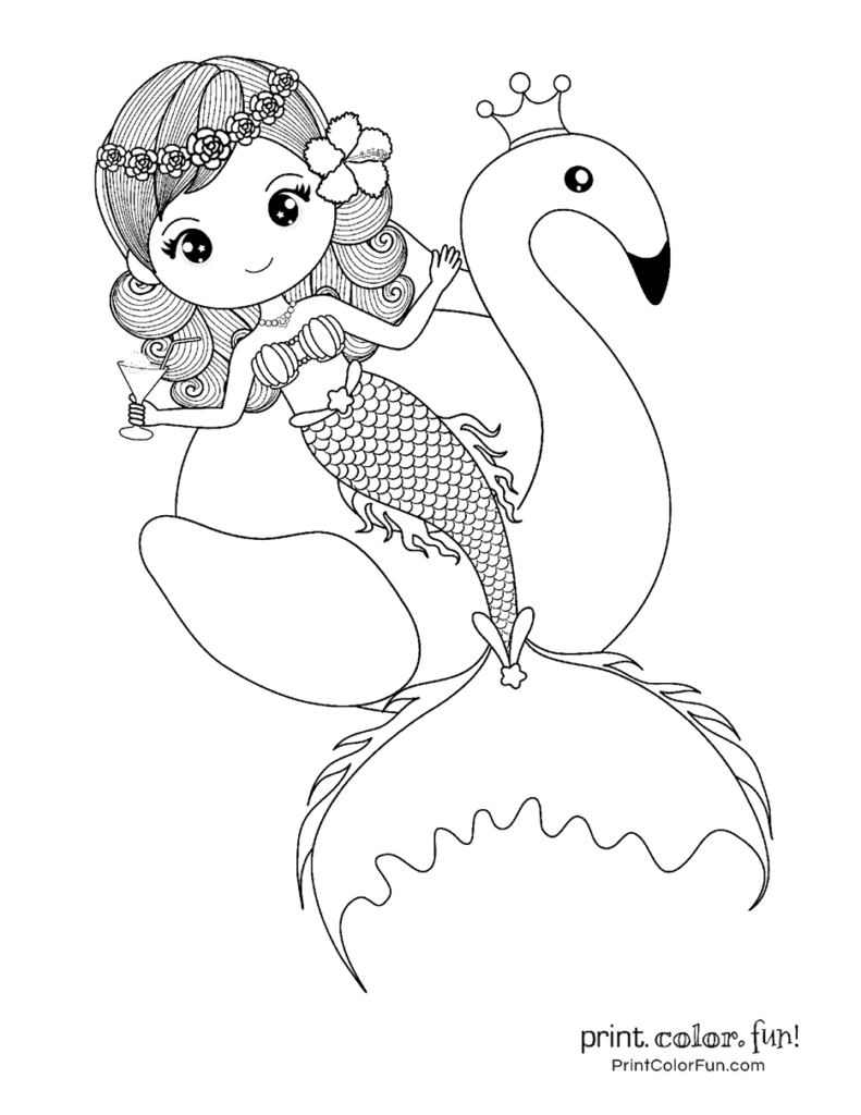 Cute Mermaid Coloring Pages Printables 150