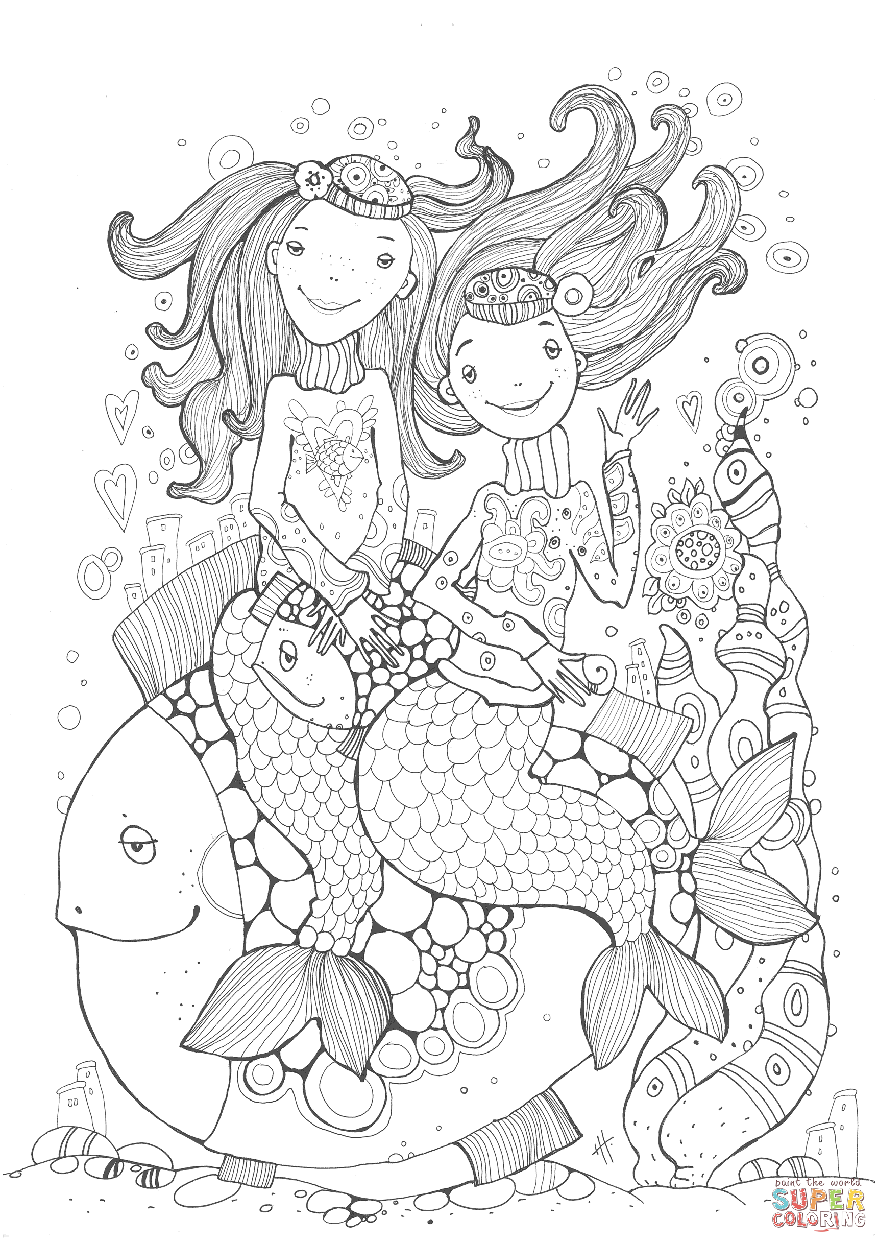 Cute Mermaid Coloring Pages Printables 152