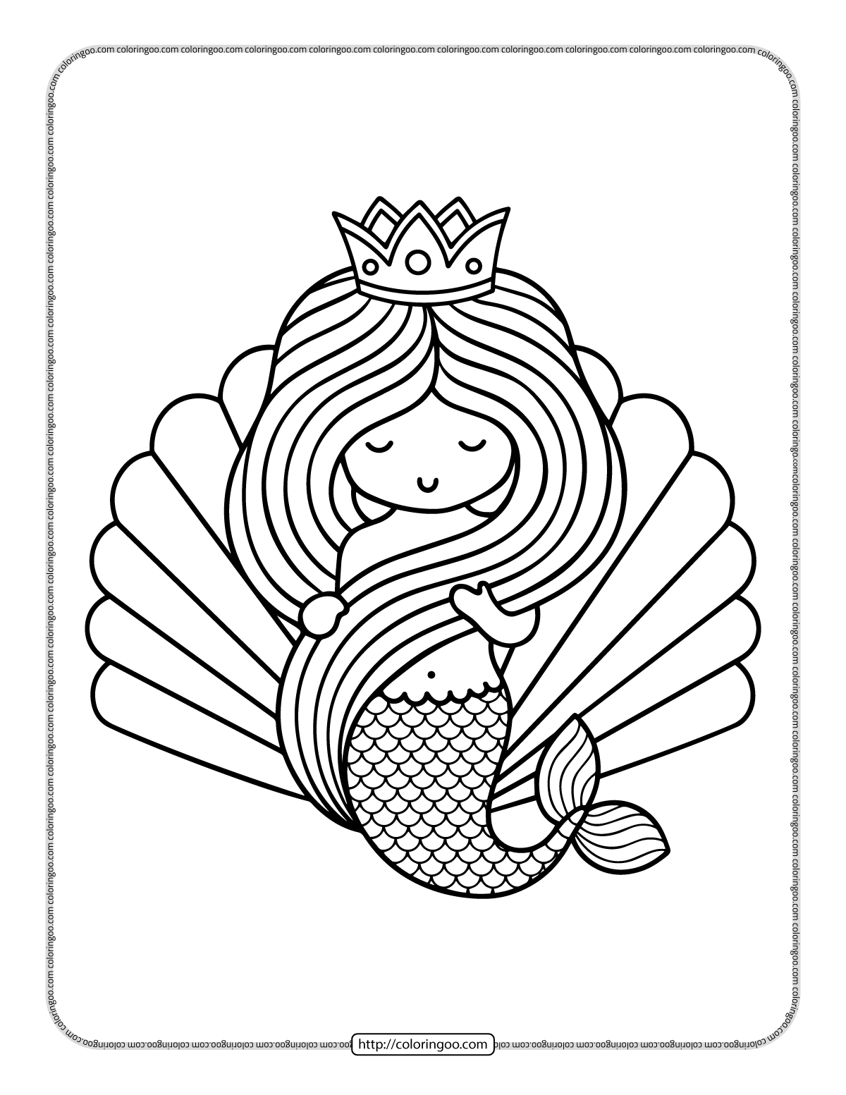 Cute Mermaid Coloring Pages Printables 154