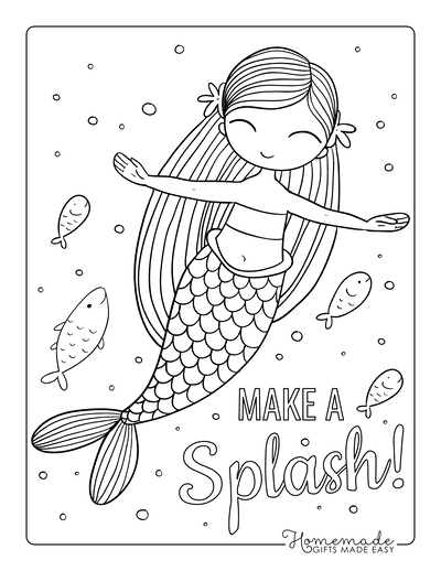 Cute Mermaid Coloring Pages Printables 159