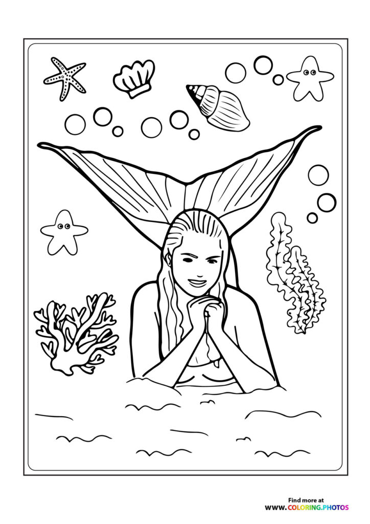 Cute Mermaid Coloring Pages Printables 161