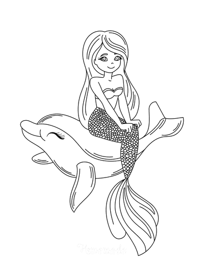 Cute Mermaid Coloring Pages Printables 17