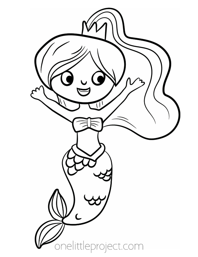 Cute Mermaid Coloring Pages Printables 20