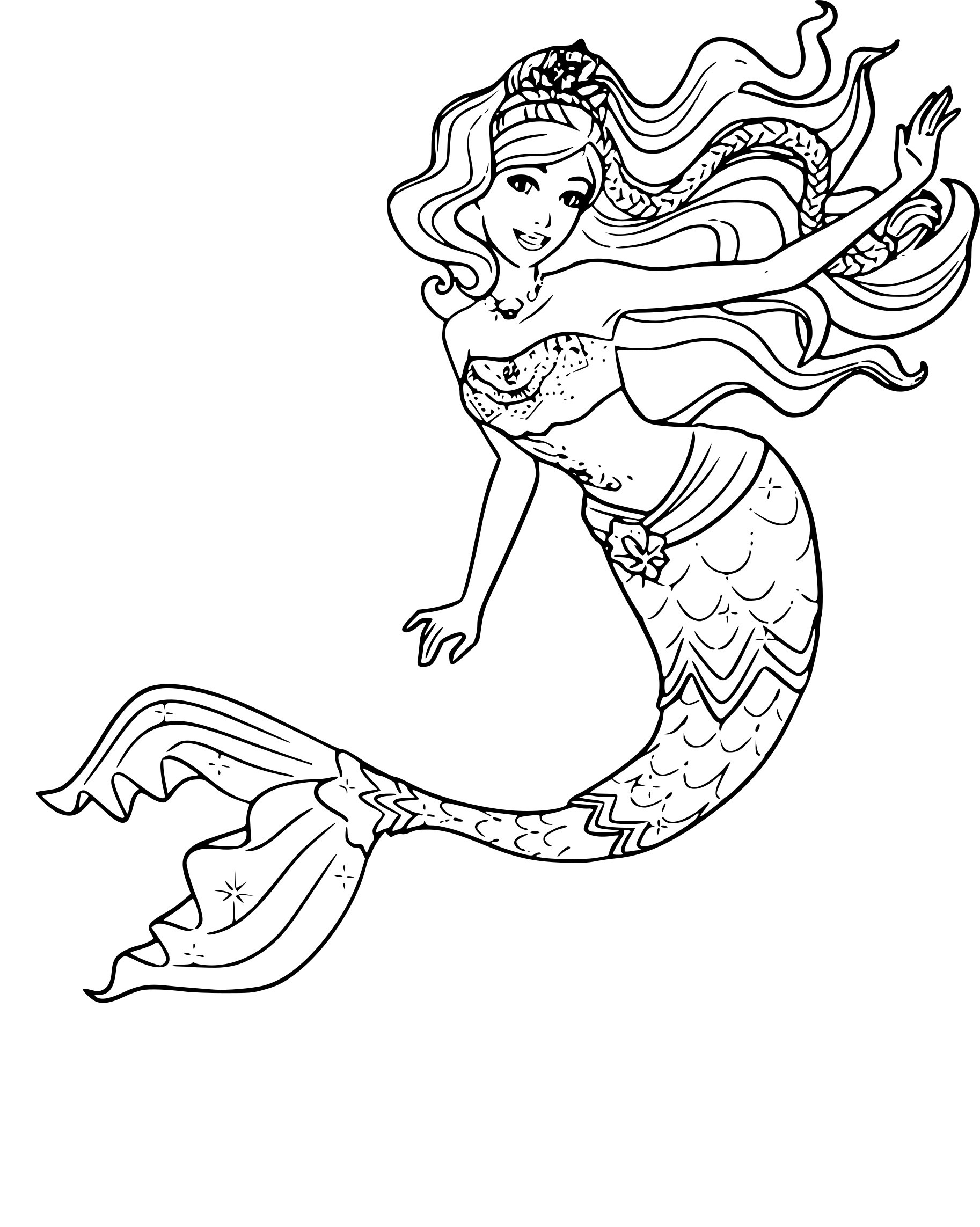 Cute Mermaid Coloring Pages Printables 21