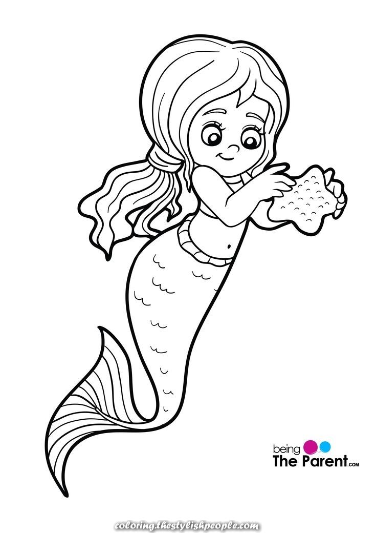 Cute Mermaid Coloring Pages Printables 25