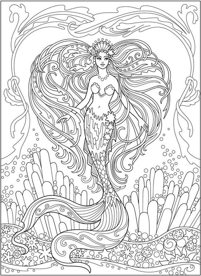 Cute Mermaid Coloring Pages Printables 26