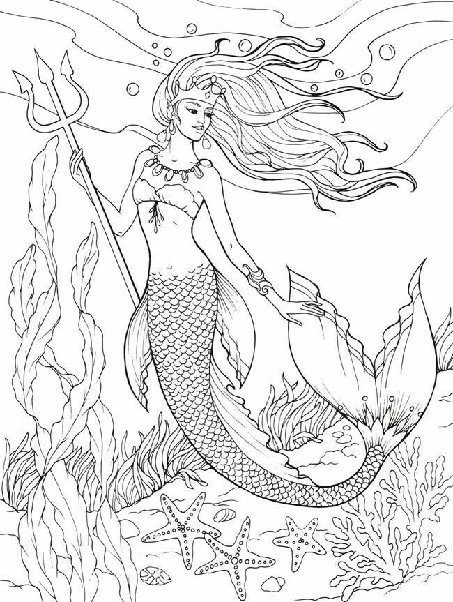 Cute Mermaid Coloring Pages Printables 30