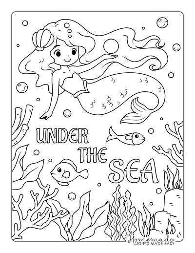 Cute Mermaid Coloring Pages Printables 38