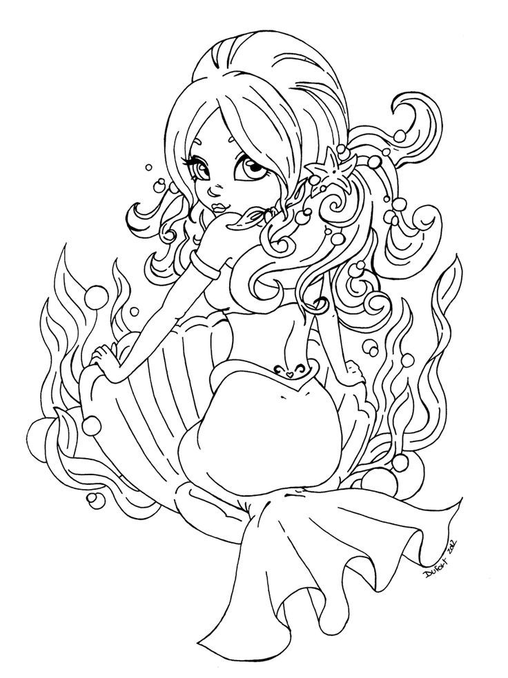 Cute Mermaid Coloring Pages Printables 40