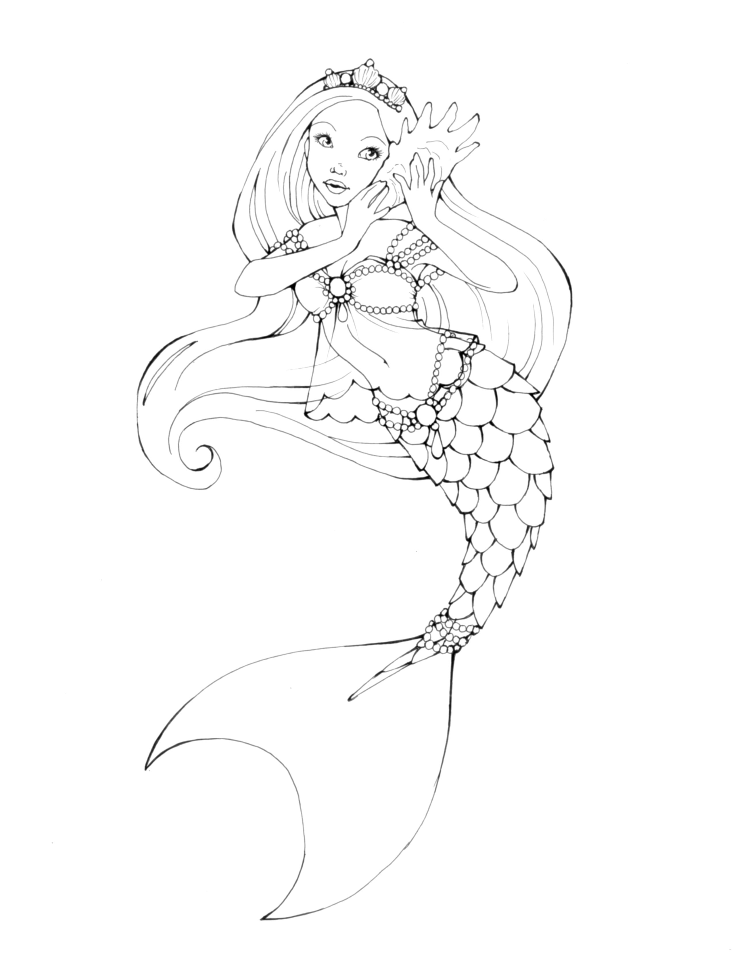 Cute Mermaid Coloring Pages Printables 42