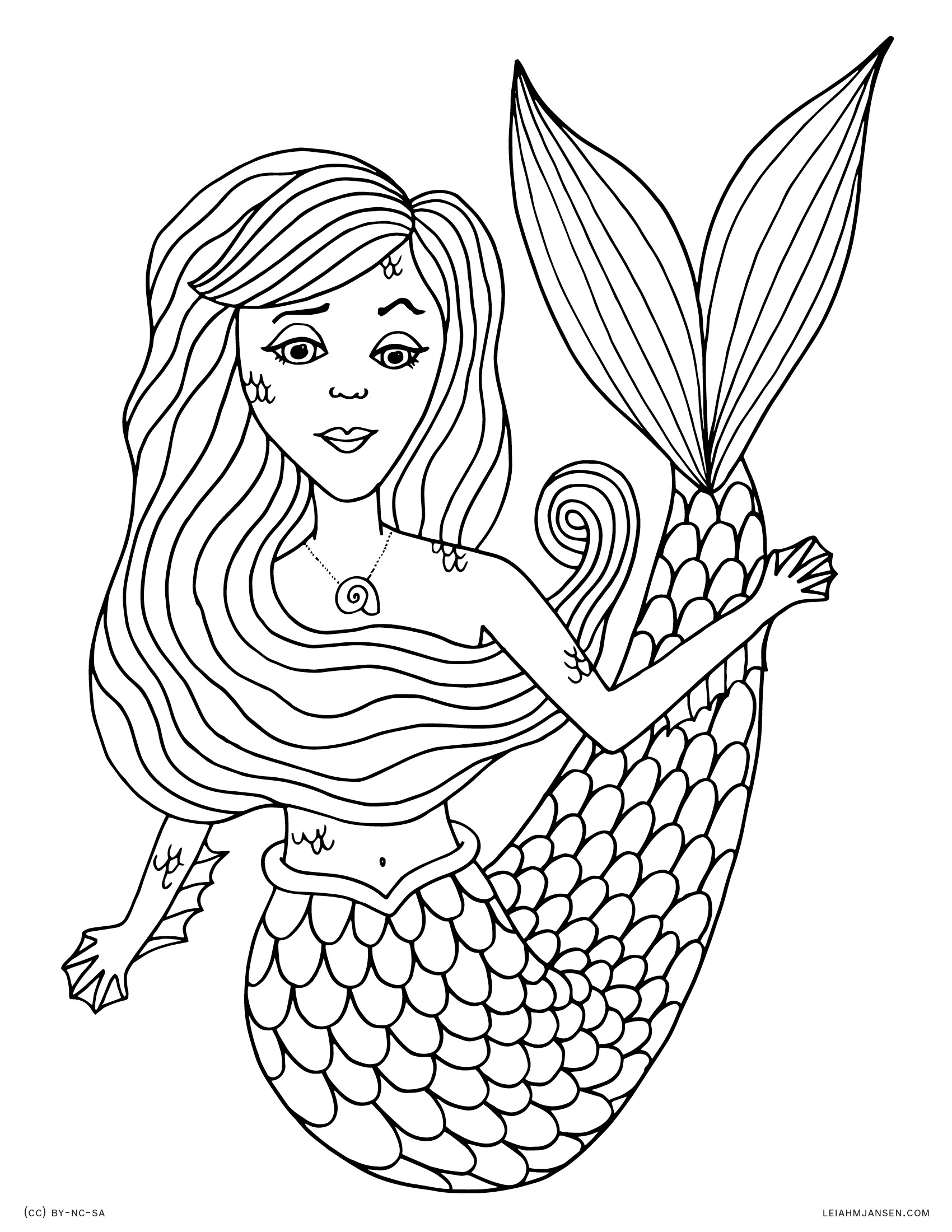 Cute Mermaid Coloring Pages Printables 45