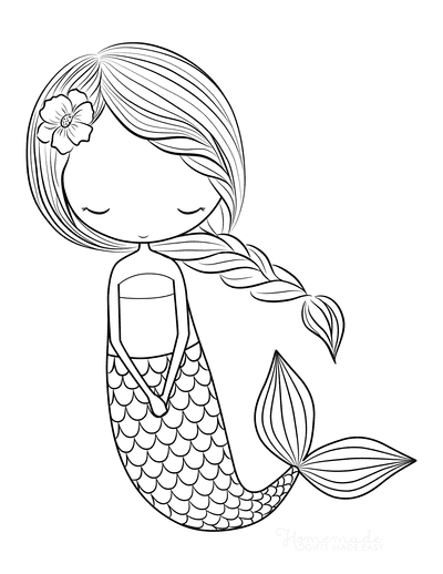 Cute Mermaid Coloring Pages Printables 57