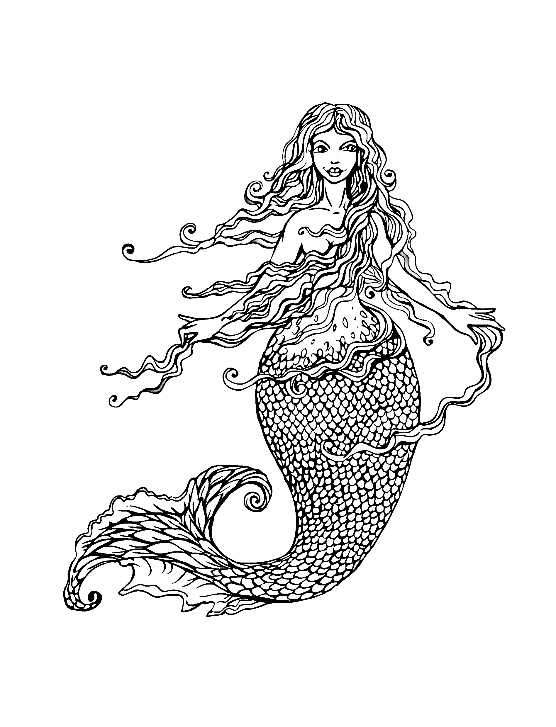 Cute Mermaid Coloring Pages Printables 59