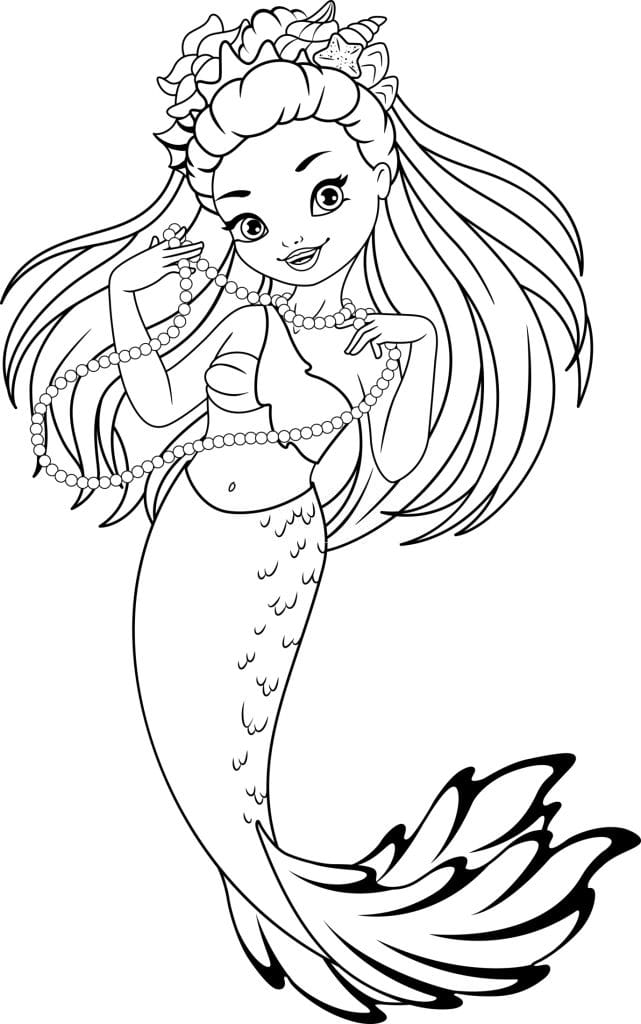 Cute Mermaid Coloring Pages Printables 64