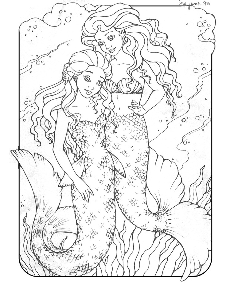 Cute Mermaid Coloring Pages Printables 7