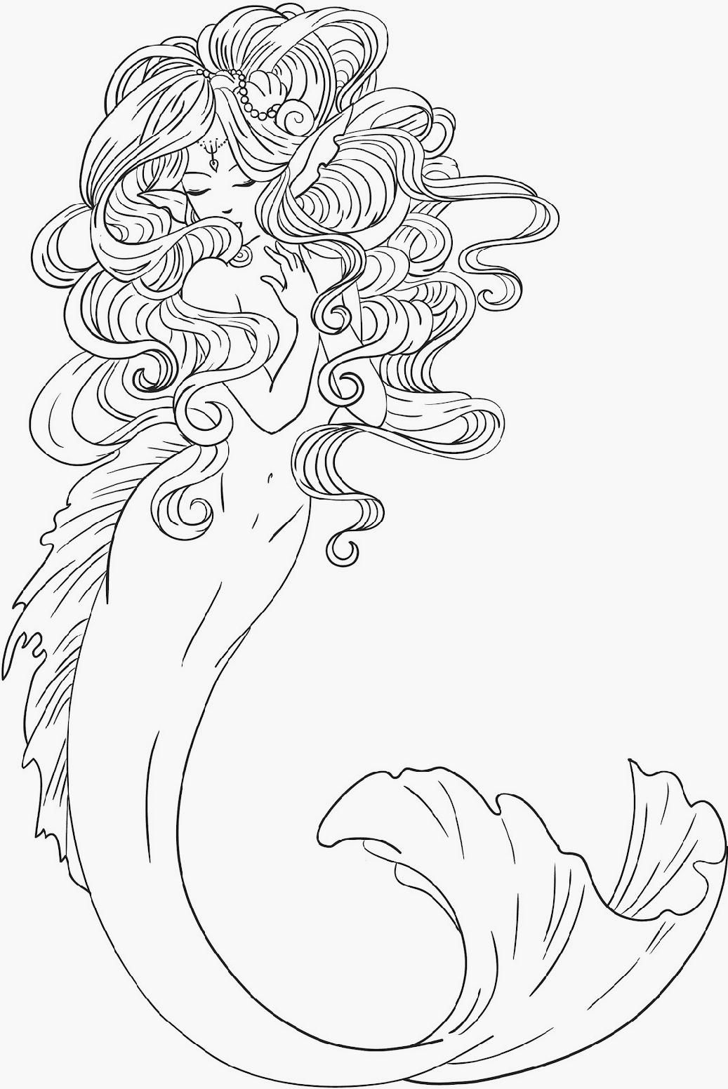 Cute Mermaid Coloring Pages Printables 75