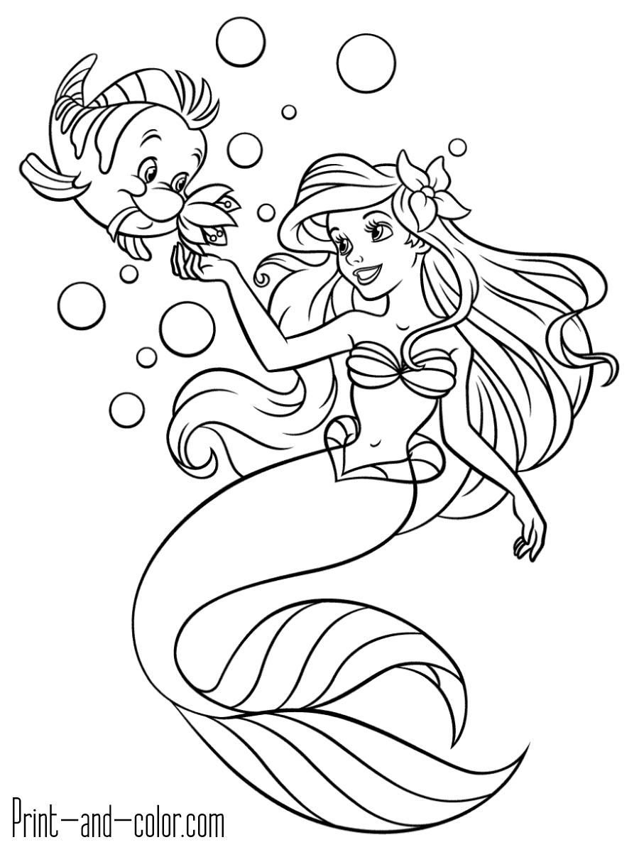 Cute Mermaid Coloring Pages Printables 8