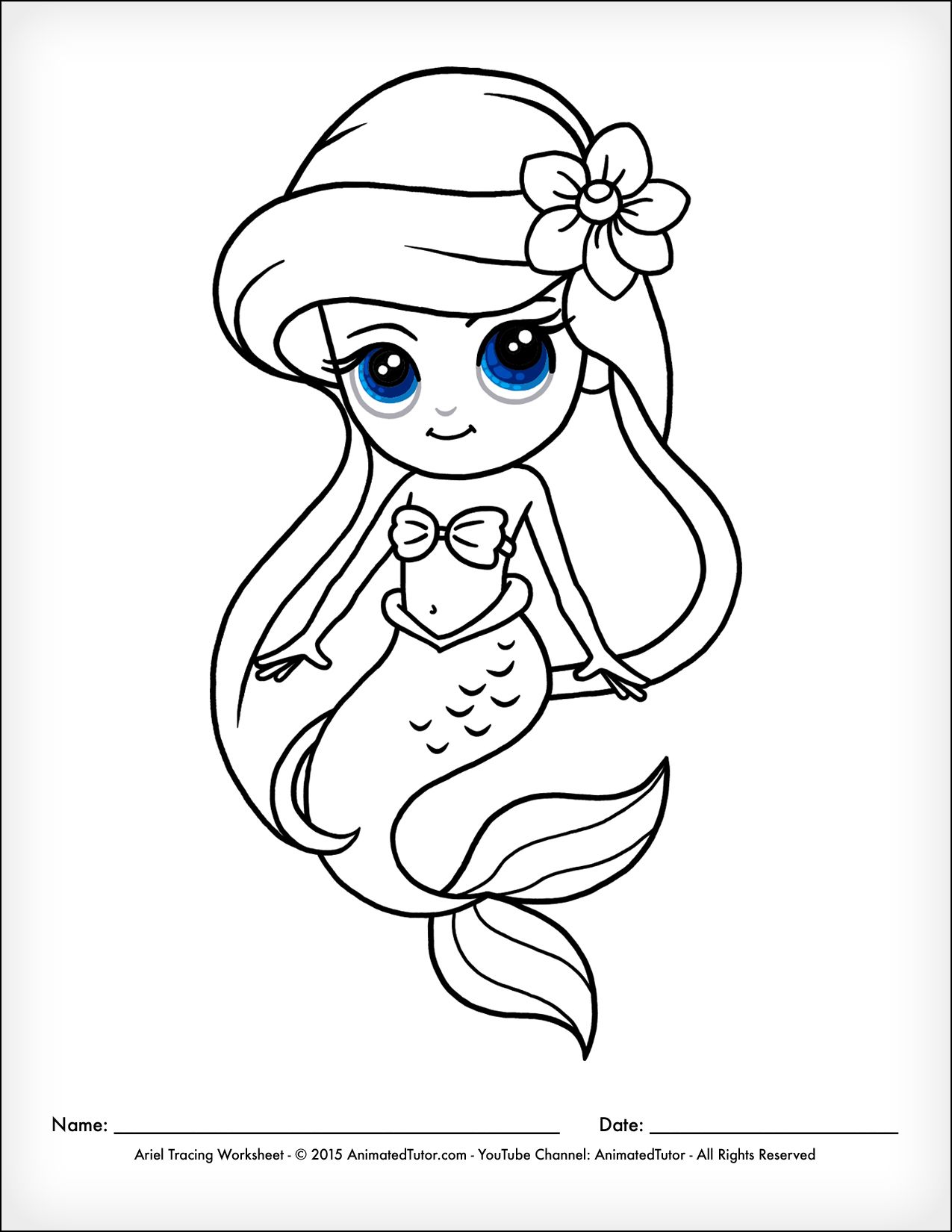 Cute Mermaid Coloring Pages Printables 80