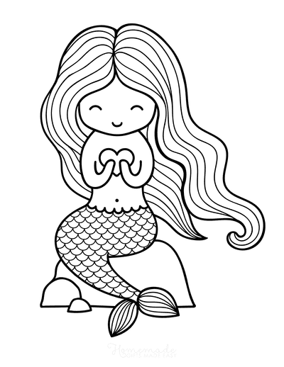 Cute Mermaid Coloring Pages Printables 91