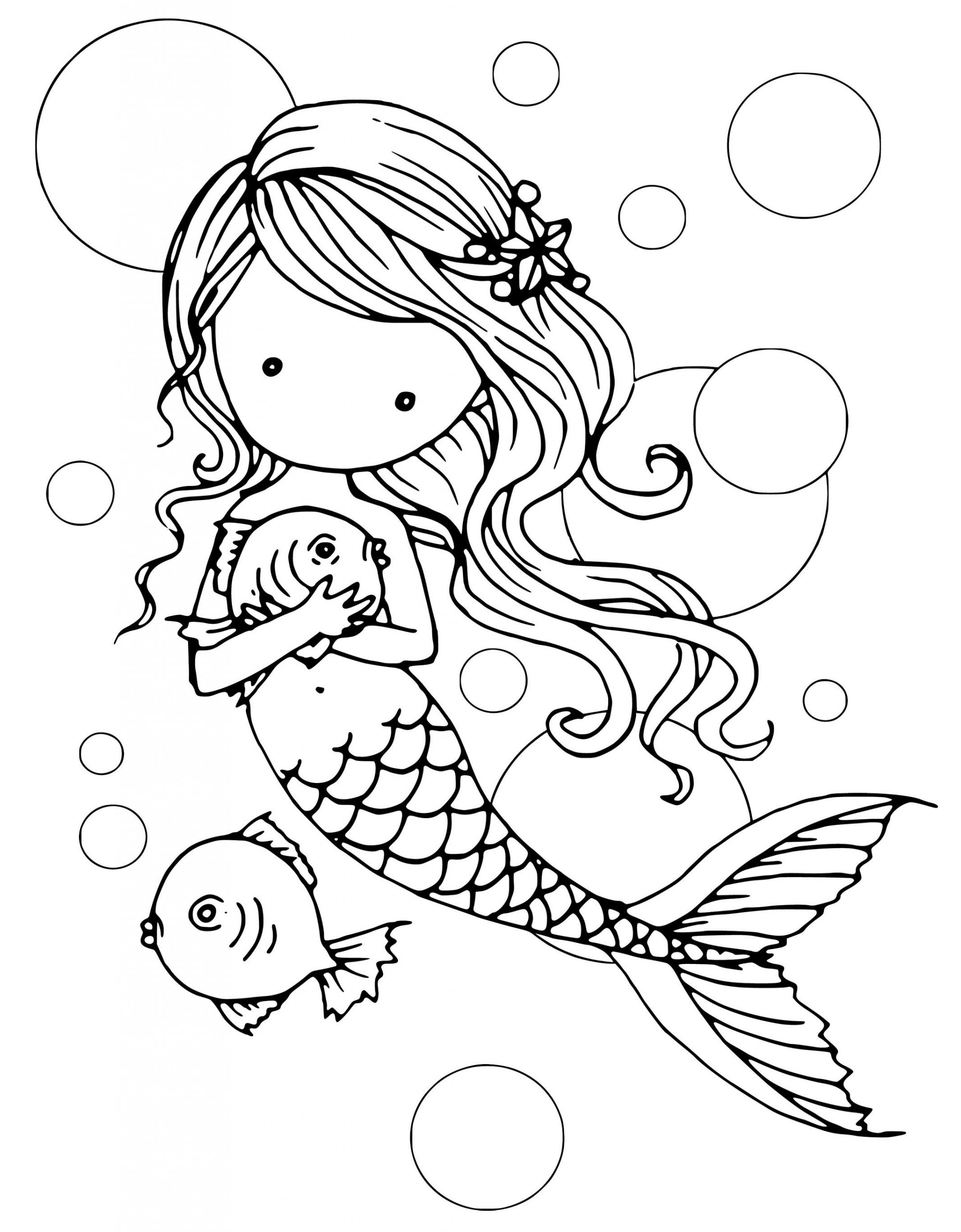 Cute Mermaid Coloring Pages Printables 92