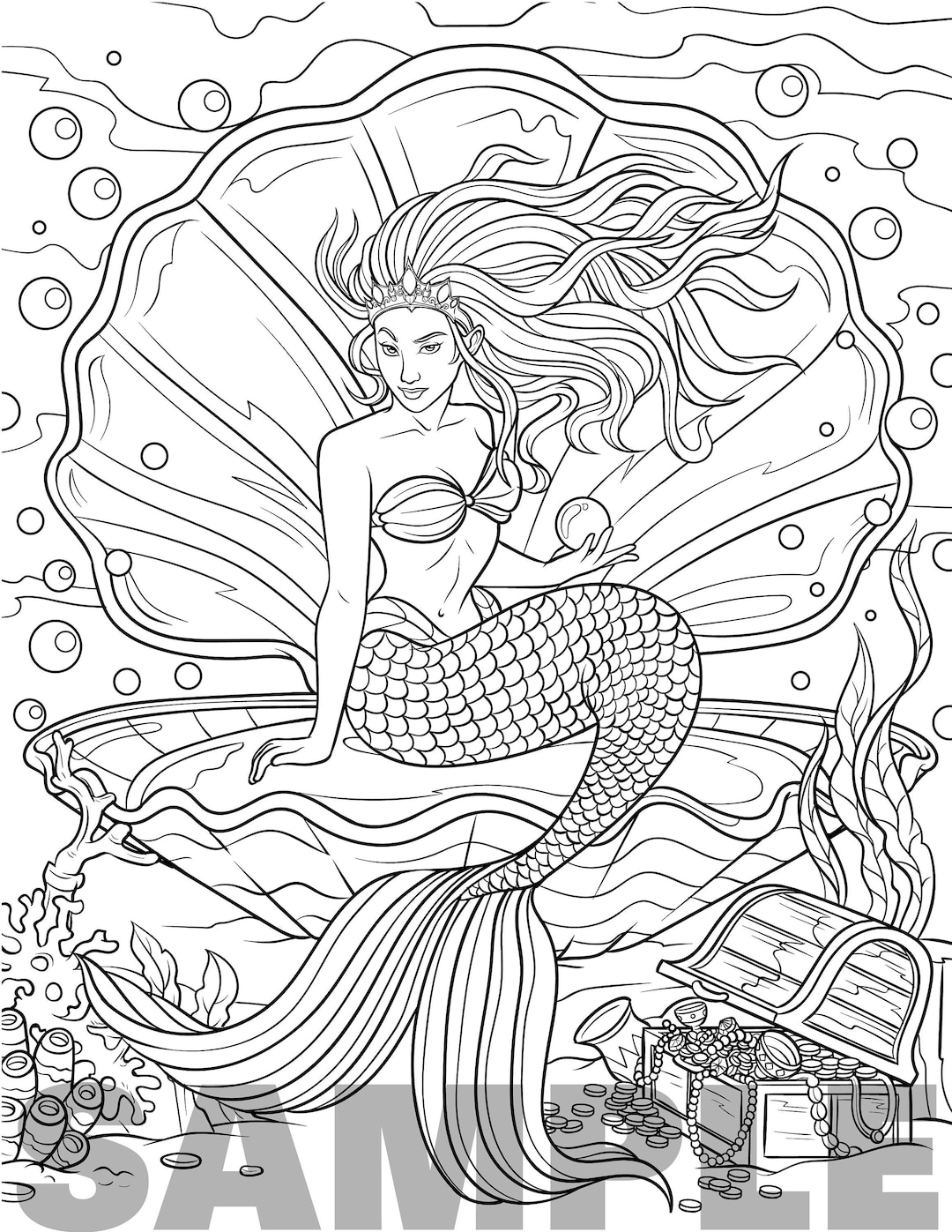 Cute Mermaid Coloring Pages Printables 95