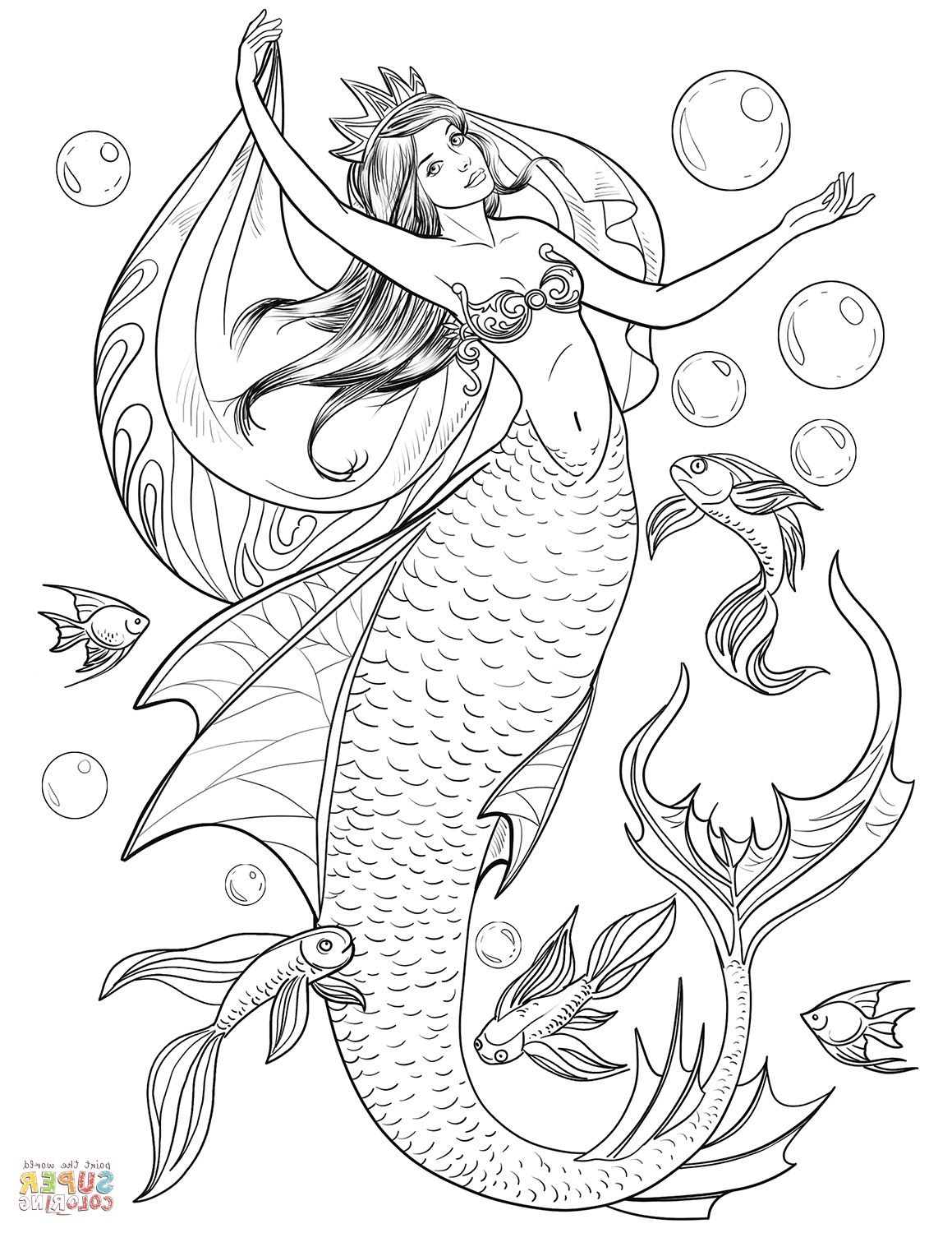 Cute Mermaid Coloring Pages Printables 97