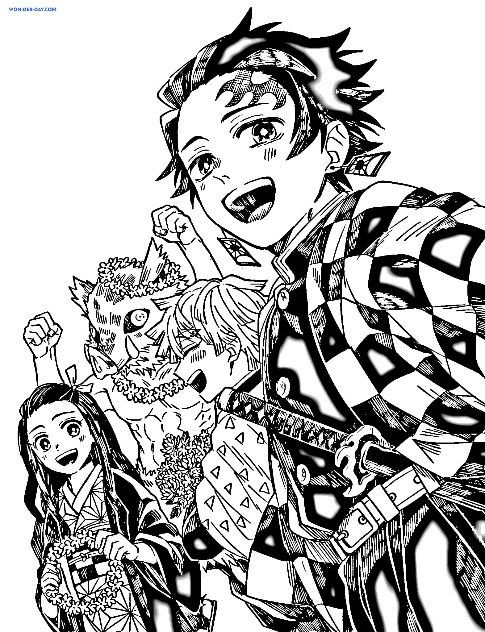 Demon Slayer Coloring Pages Free Printable 1