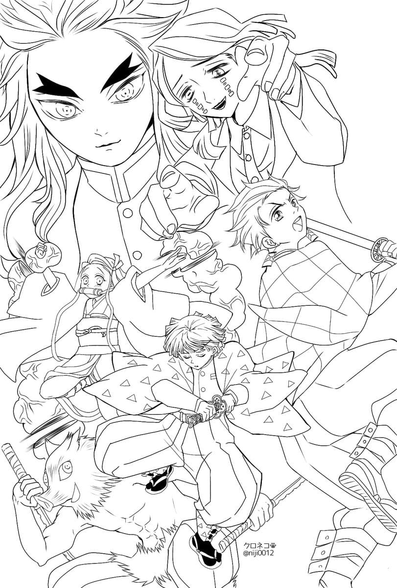 Demon Slayer Coloring Pages Free Printable 114