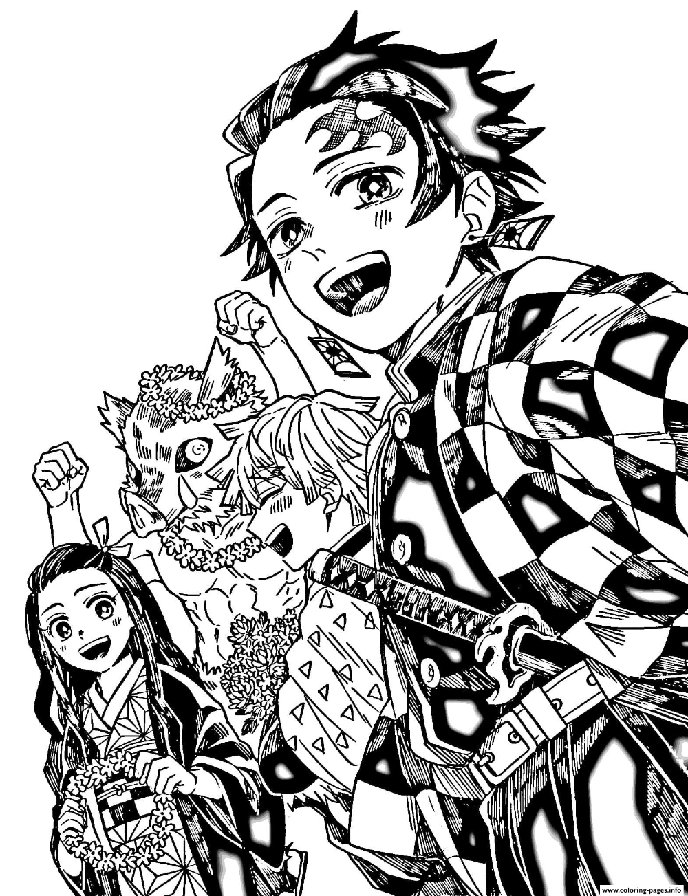 Demon Slayer Coloring Pages Free Printable 5