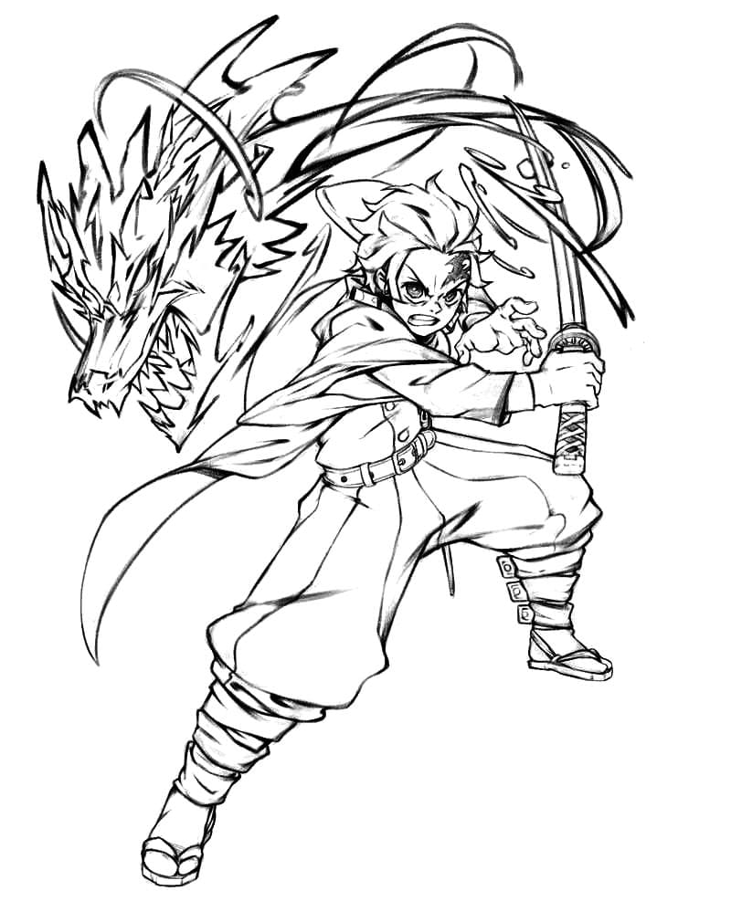 Demon Slayer Coloring Pages Free Printable 65