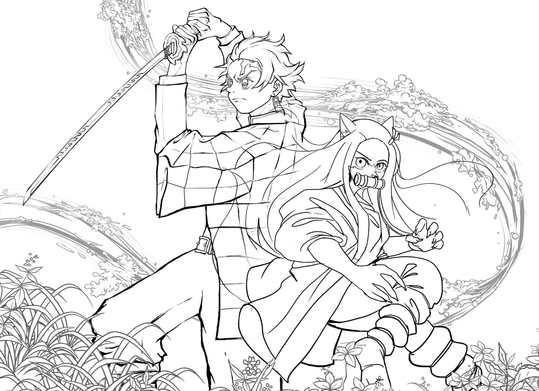 Demon Slayer Coloring Pages Free Printable 75