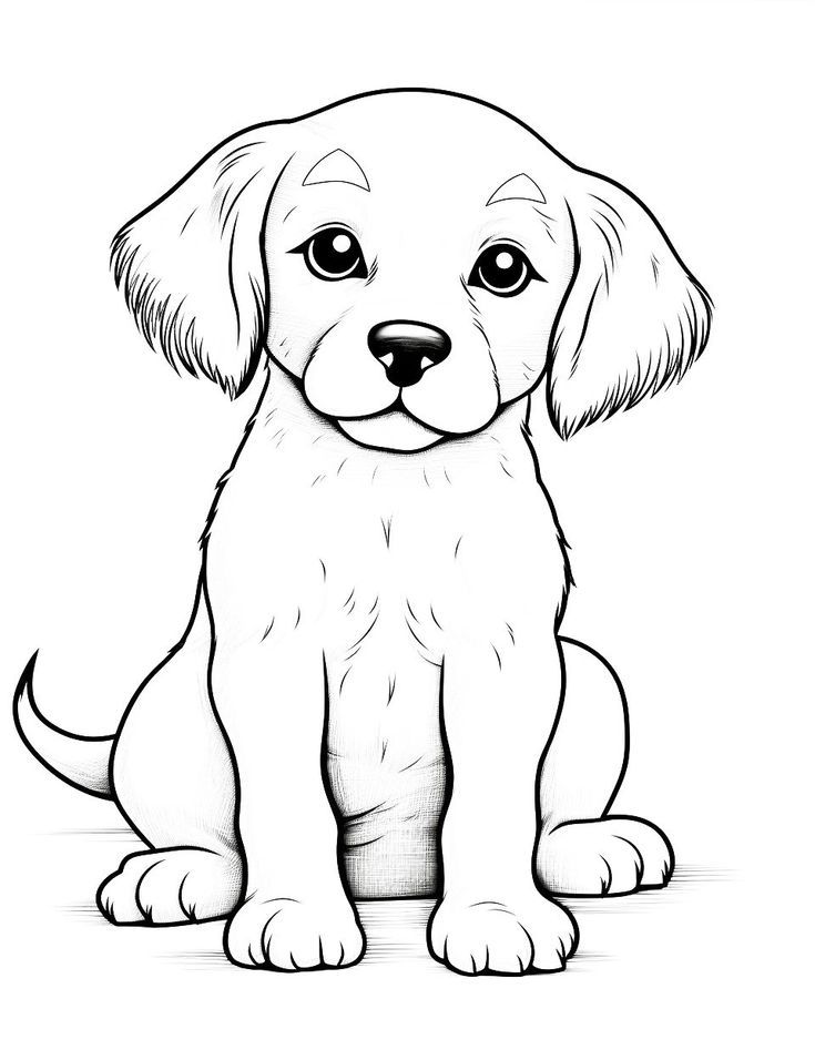 dog coloring pages realistic easy