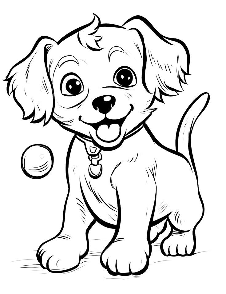 dog coloring sheet easy