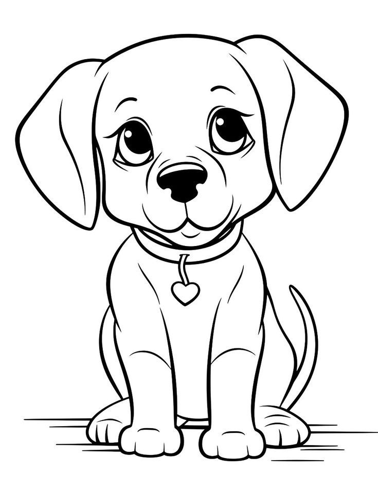 dog coloring sheets cute