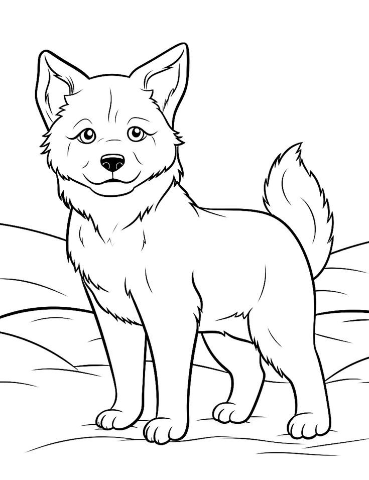 dog colouring pages cute