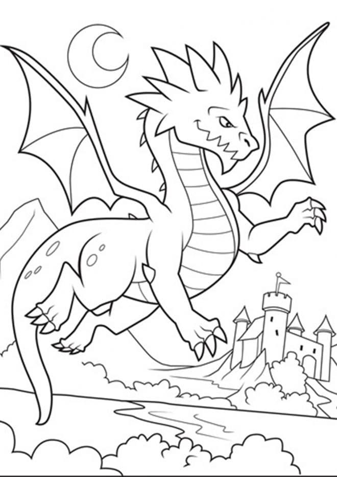 dragon face coloring pages