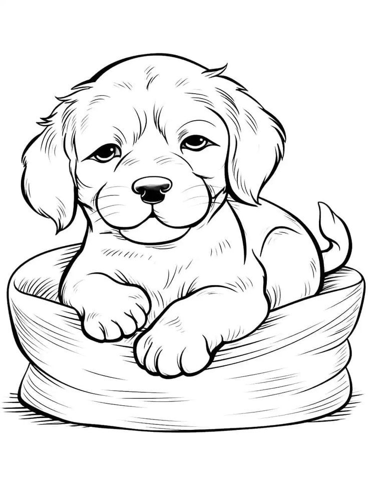 easy cute dog coloring pages printable