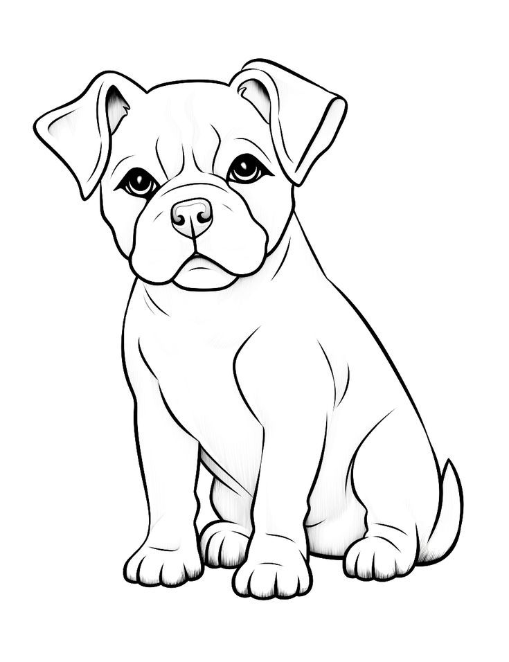 easy dog coloring pages free