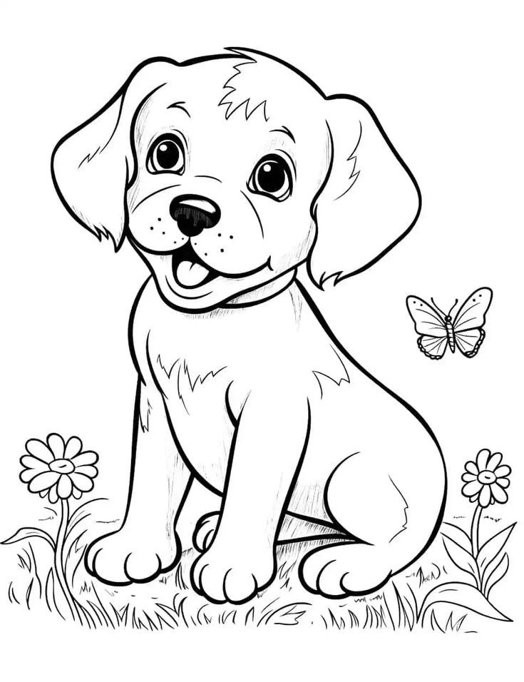 easy dog coloring pages pdf