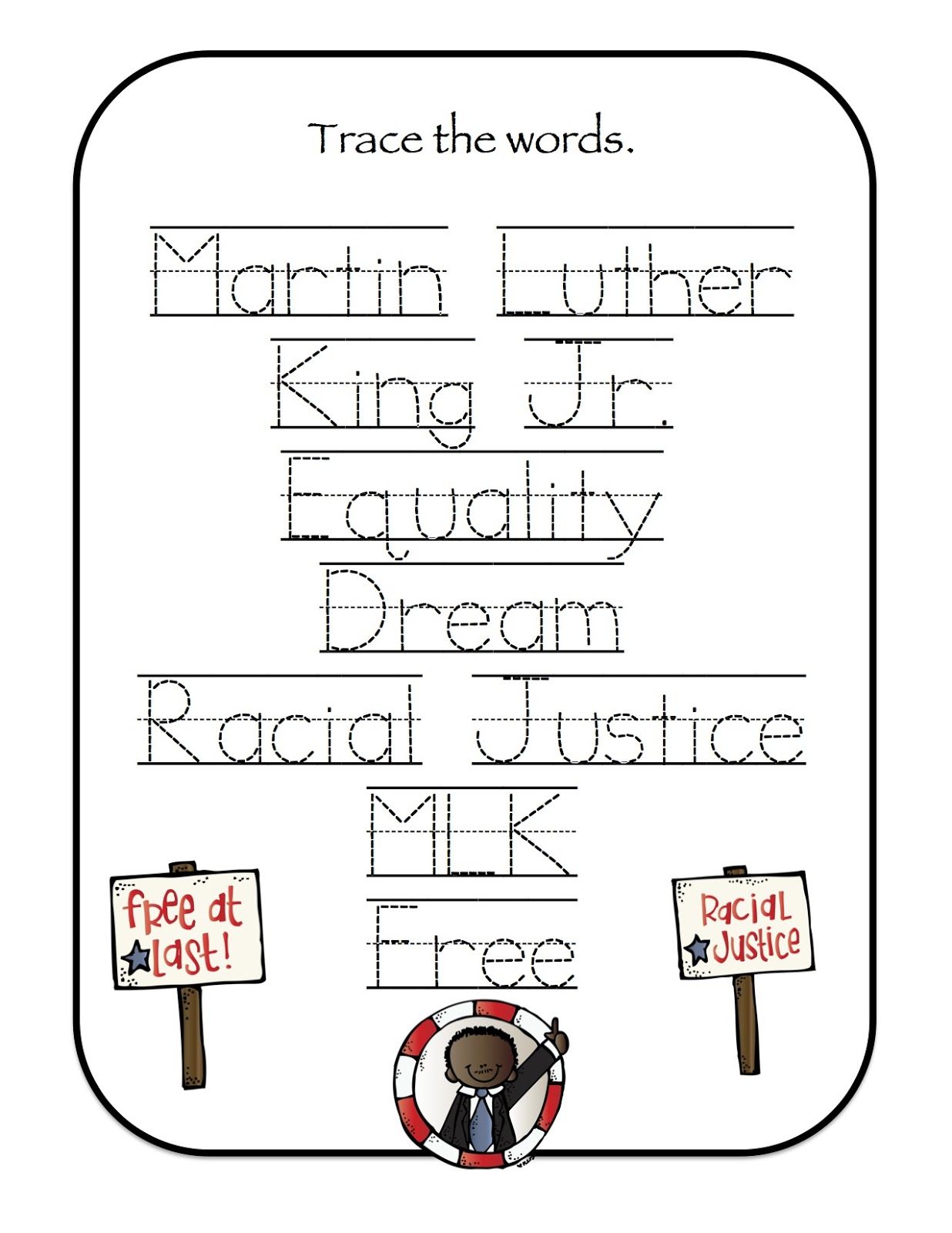 free coloring pages of martin luther king jr