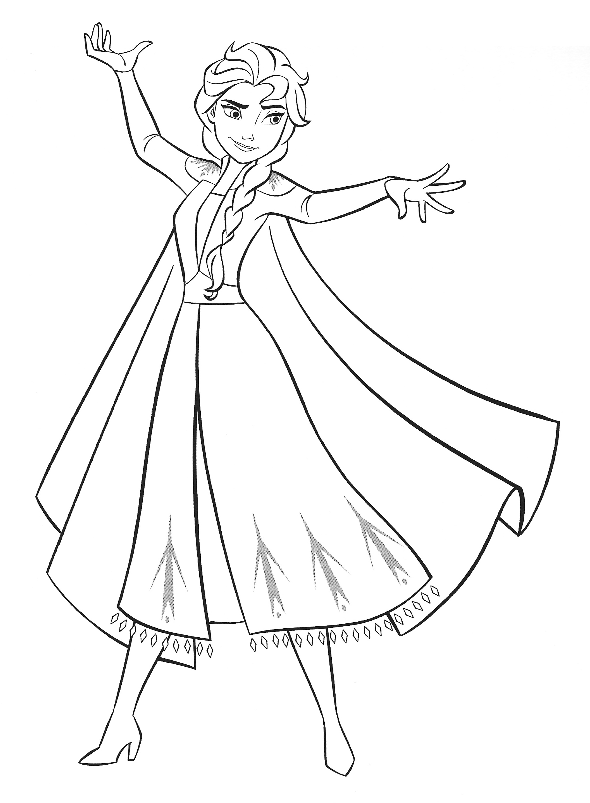 Frozen 2: Princess Elsa Coloring Pages Printable 1