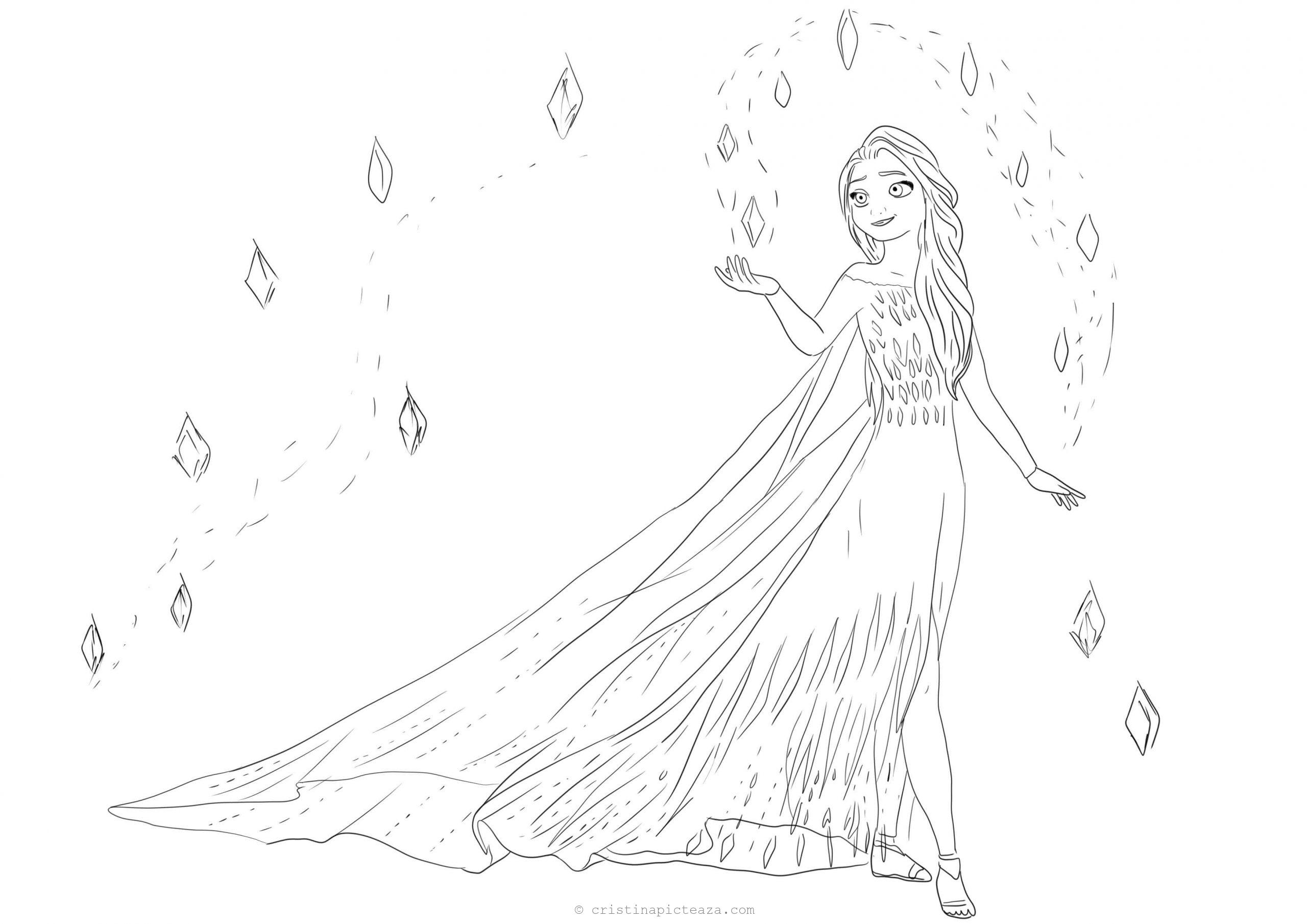 Frozen 2: Princess Elsa Coloring Pages Printable 106