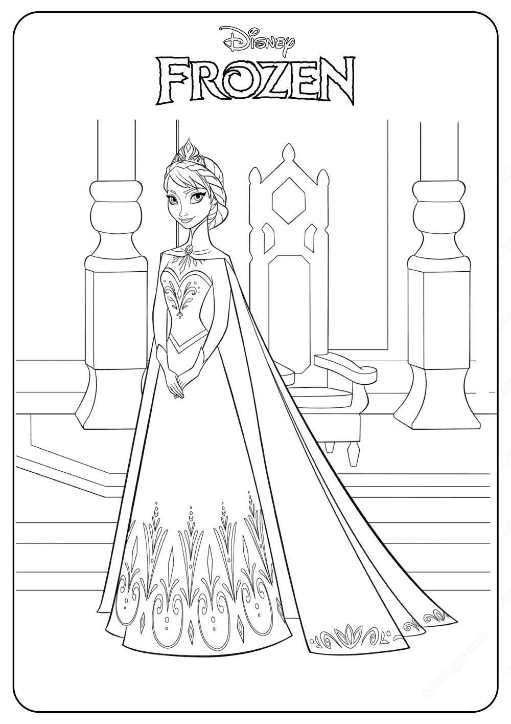 Frozen 2: Princess Elsa Coloring Pages Printable 114