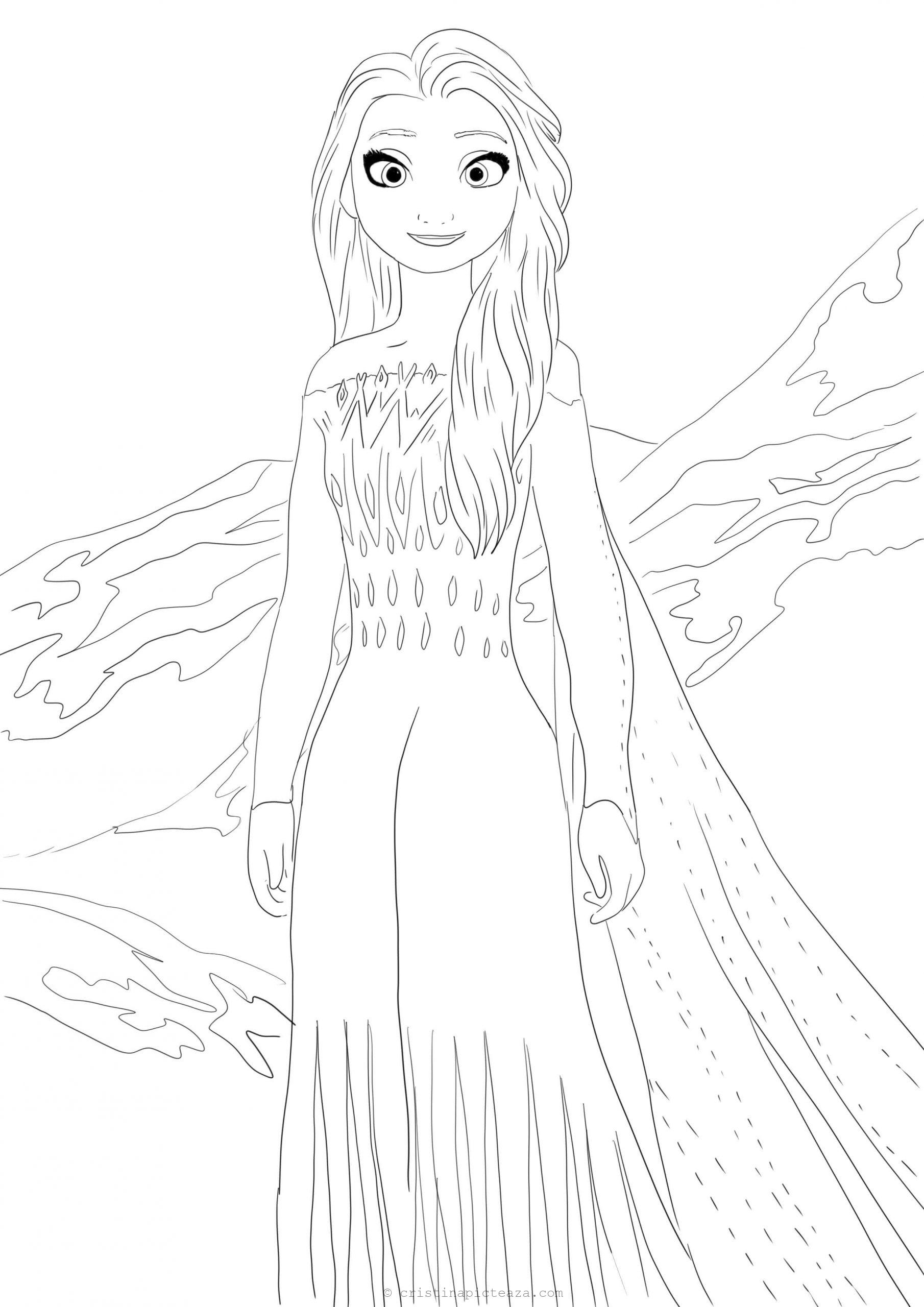 Frozen 2: Princess Elsa Coloring Pages Printable 19