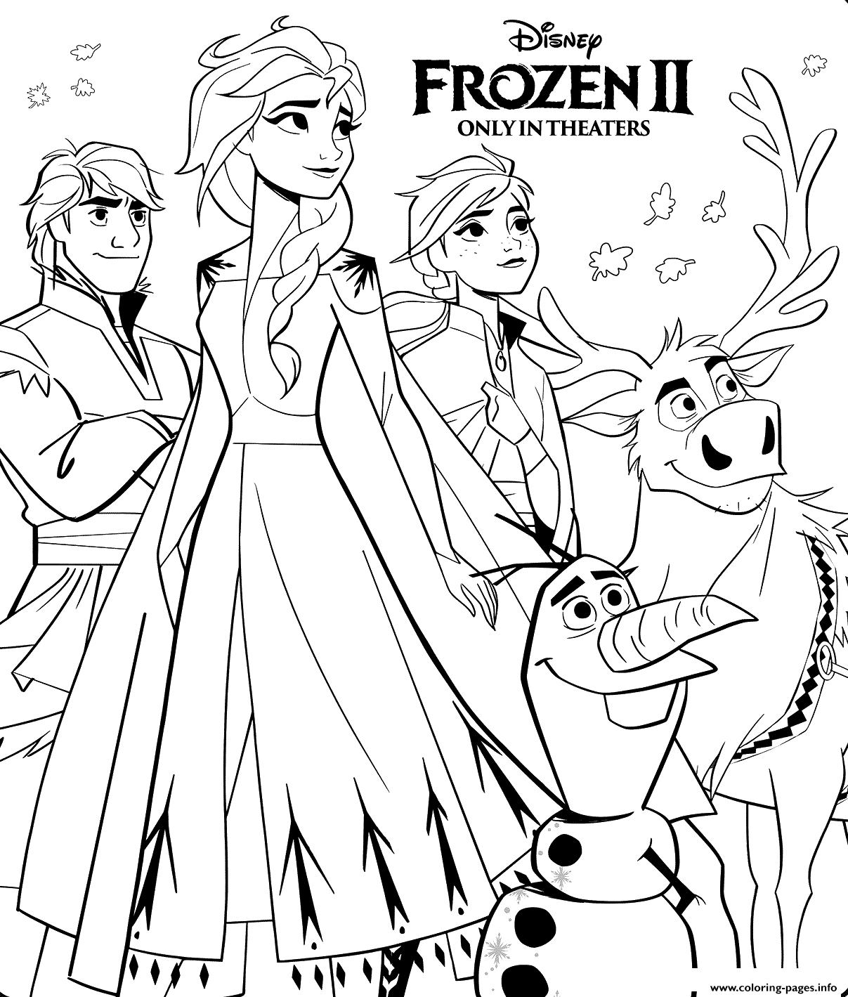 Frozen 2: Princess Elsa Coloring Pages Printable 2