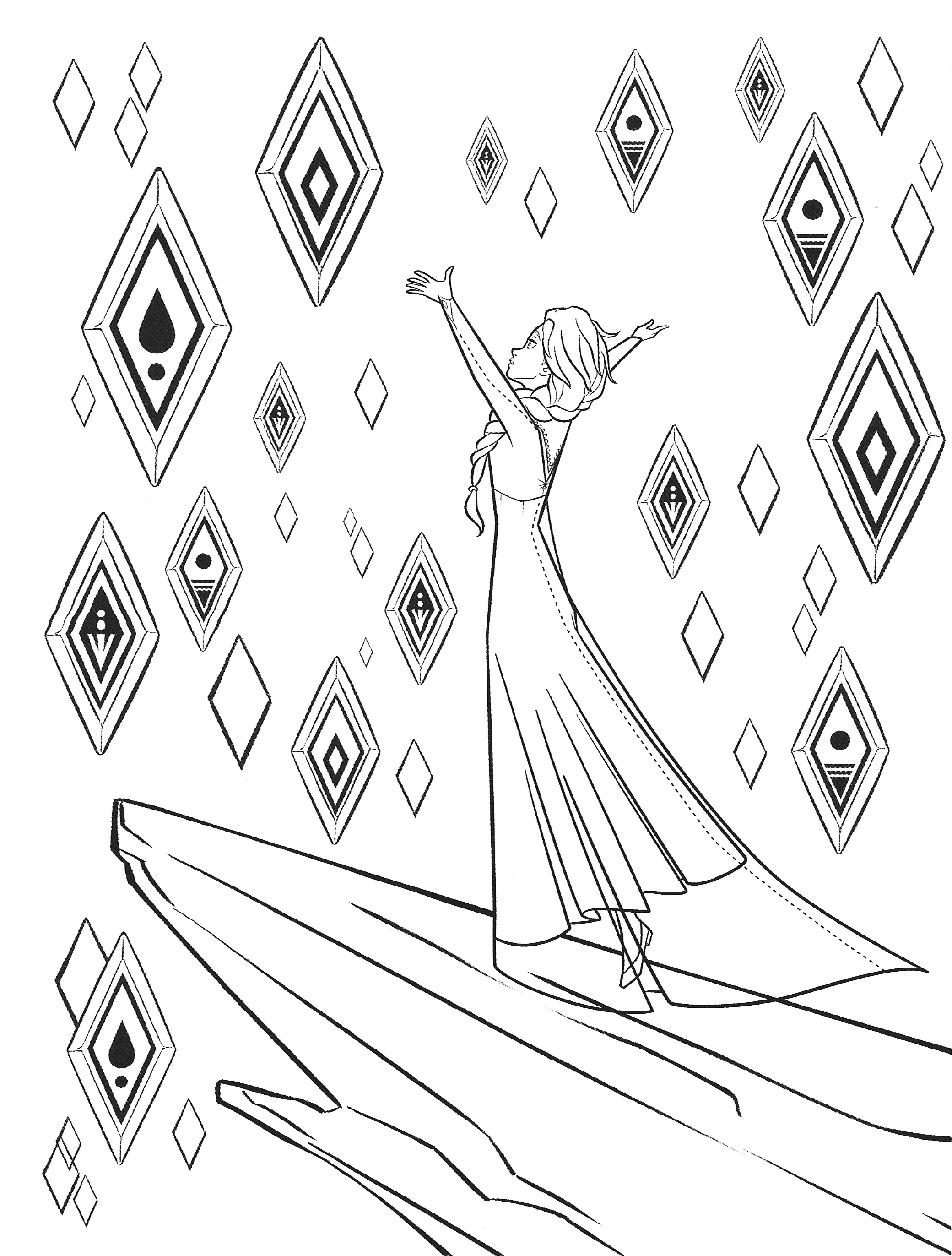 Frozen 2: Princess Elsa Coloring Pages Printable 76