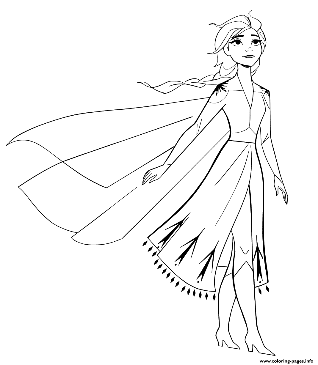 Frozen 2: Princess Elsa Coloring Pages Printable 77